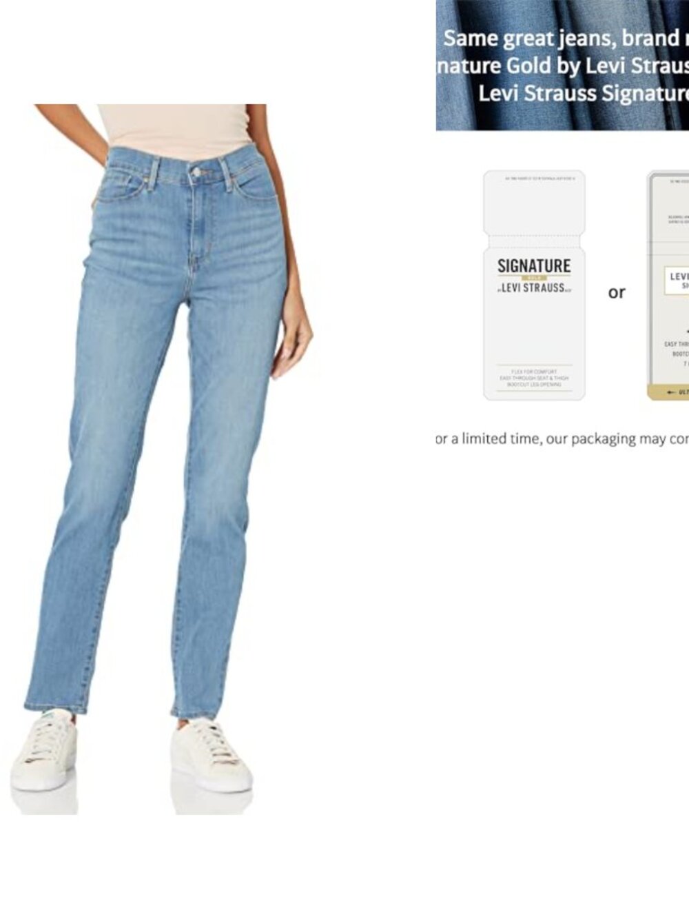 High-Rise Straight Leg Jeans for Women Cotton Blend Stretch